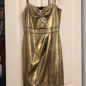Zara gold holiday dress